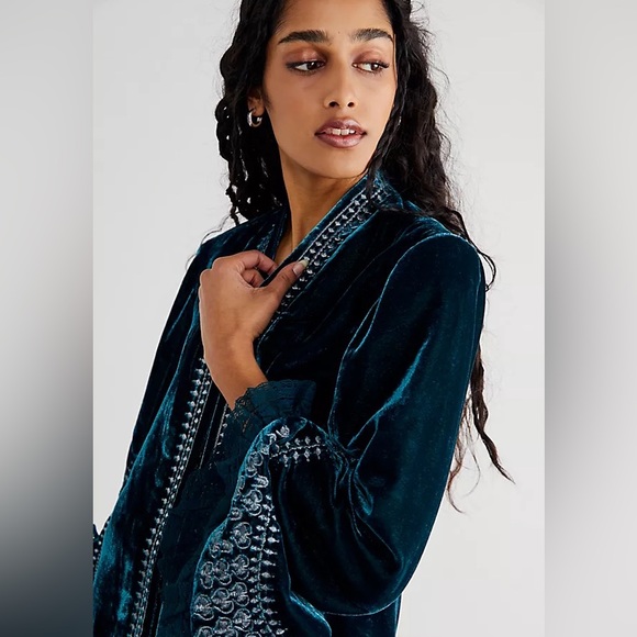 Free People Scarlett Velvet Bed Jacket - Picture 2 of 16